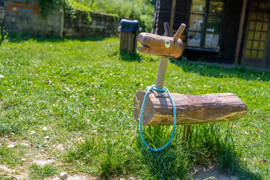 création d'un cheval dans le jardin pour enfant