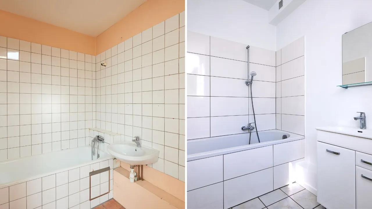 Salle de bain avant après du home staging